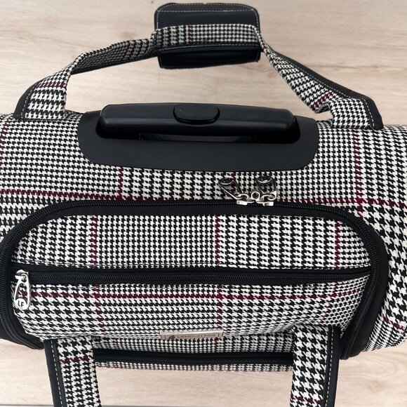London Fog Under the Seat Carryon Sheffield Roller Bag 15IN Houndstooth #1470 - Picture 4 of 16